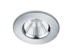 Trio Leuchten Runder LED Einbaustrahler Decke 4er Set Dimmbar In Silber Chrom, IP65 -Globo Store runder led einbaustrahler decke 4er set dimmbar in 1