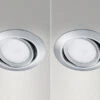 Trio Leuchten Runder LED Einbaustrahler Decke Doppelpack Schwenkbar Chrom Glänzend 5 Watt