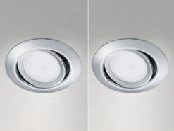Trio Leuchten Runder LED Einbaustrahler Decke Doppelpack Schwenkbar Chrom Glänzend 5 Watt
