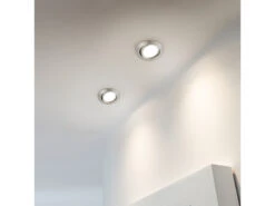 Trio Leuchten Runder LED Einbaustrahler Decke Im 4er Set Schwenkbar Nickel Matt 5 Watt -Globo Store runder led einbaustrahler decke im 4er set schwenk 10