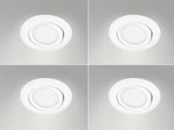 Trio Leuchten Runder LED Einbaustrahler Decke Im 4er Set Schwenkbar Weiß Matt 5 Watt