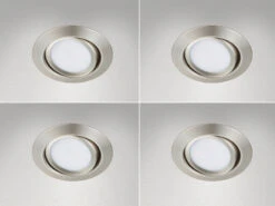 Trio Leuchten Runder LED Einbaustrahler Decke Im 4er Set Schwenkbar Nickel Matt 5 Watt