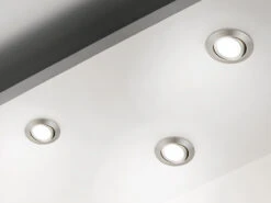 Trio Leuchten Runder LED Einbaustrahler Decke Im 4er Set Schwenkbar Nickel Matt 5 Watt -Globo Store runder led einbaustrahler decke im 4er set schwenk 8