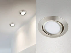 Trio Leuchten Runder LED Einbaustrahler RILA Schwenkbar Nickel Matt 5 Watt - Deckenbeleuchtung