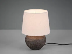 MeineWunschleuchte Rustikale Keramik LED Tischleuchte Braun Stoffschirm In Beige, Ø 18cm Höhe 25cm 10 MeineWunschleuchte Rustikale Keramik LED Tischleuchte Braun Stoffschirm In Beige, Ø 18cm Höhe 25cm -Globo Store rustikale keramik led tischleuchte braun stoffschi 2