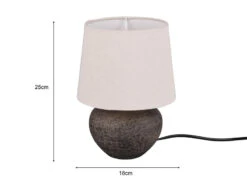 MeineWunschleuchte Rustikale Keramik LED Tischleuchte Braun Stoffschirm In Beige, Ø 18cm Höhe 25cm 11 MeineWunschleuchte Rustikale Keramik LED Tischleuchte Braun Stoffschirm In Beige, Ø 18cm Höhe 25cm -Globo Store rustikale keramik led tischleuchte braun stoffschi 3