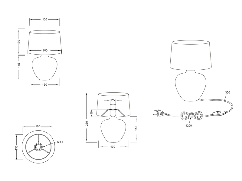 MeineWunschleuchte Rustikale Keramik LED Tischleuchte Braun Stoffschirm In Beige, Ø 18cm Höhe 25cm 5 MeineWunschleuchte Rustikale Keramik LED Tischleuchte Braun Stoffschirm In Beige, Ø 18cm Höhe 25cm – Bild 5