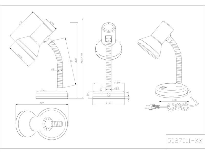 Trio Leuchten Schreibtischleuchte PRONTO Flexibel Höhe Max. 30cm, Multicolor 4 Trio Leuchten Schreibtischleuchte PRONTO Flexibel Höhe Max. 30cm, Multicolor – Bild 4