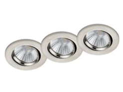Trio Leuchten Schwenkbare LED Einbaustrahler Decke 3er Set Rund Dimmbar Nickel Matt 5,5W