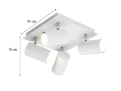 Trio Leuchten Schwenkbarer Deckenstrahler MARLEY Aus Weißem Metall Mit 4 GU10 Spots -Globo Store schwenkbarer deckenstrahler marley aus weissem met 2