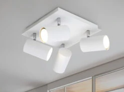 Trio Leuchten Schwenkbarer Deckenstrahler MARLEY Aus Weißem Metall Mit 4 GU10 Spots