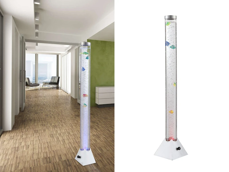 Globo Sprudelnde Farbwechsel LED Lichtsäule MENDOZA Innen Wassersäule Mit Deko Fischen 1 Globo Sprudelnde Farbwechsel LED Lichtsäule MENDOZA Innen Wassersäule Mit Deko Fischen