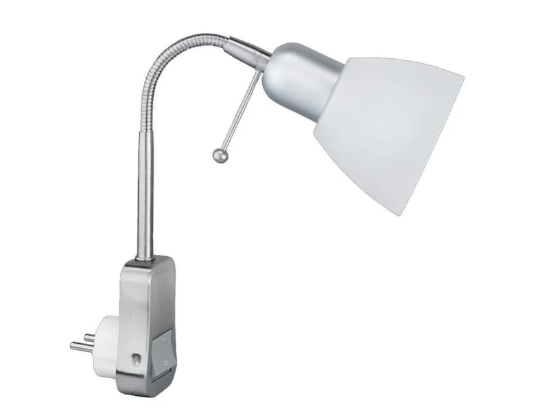 Trio Leuchten Stecker-Spot, 1 X E14, Mit Schalter+Flexarm, Kunststoffschirm Weiss 1 Trio Leuchten Stecker-Spot, 1 X E14, Mit Schalter+Flexarm, Kunststoffschirm Weiss