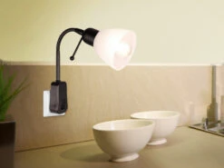 MeineWunschleuchte LED Steckerspot Mit Flexarm Und Schalter, Schwarz Höhe 26,5cm 10 MeineWunschleuchte LED Steckerspot Mit Flexarm Und Schalter, Schwarz Höhe 26,5cm -Globo Store steckerspot mit flexarm und schalter in der steckd