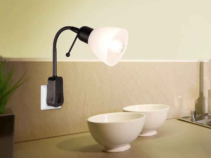 MeineWunschleuchte LED Steckerspot Mit Flexarm Und Schalter, Schwarz Höhe 26,5cm 5 MeineWunschleuchte LED Steckerspot Mit Flexarm Und Schalter, Schwarz Höhe 26,5cm – Bild 5