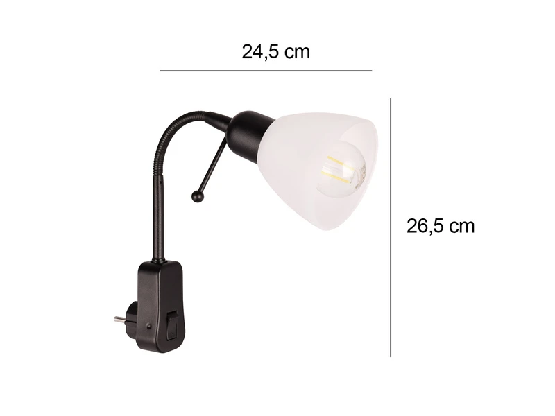 MeineWunschleuchte LED Steckerspot Mit Flexarm Und Schalter, Schwarz Höhe 26,5cm 4 MeineWunschleuchte LED Steckerspot Mit Flexarm Und Schalter, Schwarz Höhe 26,5cm – Bild 4