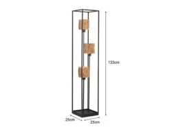 Fischer & Honsel Stehlampe HYAZINTHE 3flammig 133cm Metall Schwarz Mit Lampenschirmen Aus Seegras -Globo Store stehlampe hyazinthe 3flammig 133cm metall schwarz 1 3