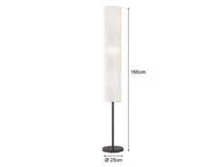 MeineWunschleuchte Stehlampe Mit LED Dimmbar - Leuchtenfuß Schwarz & Leinenschirm Weiß - Höhe 165cm -Globo Store stehlampe mit led dimmbar leuchtenfuss schwarz lei 3