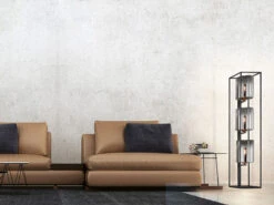 Fischer & Honsel Stehlampe SAMU 3flammig Schwarz Mit Rauchglas - Höhe 130cm -Globo Store stehlampe samu 3flammig schwarz mit rauchglas hoeh 4