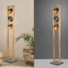 Trio Leuchten Stehleuchte BELL 3-flammig Silber Antik & Gold Mit Holz Im Industrial Style