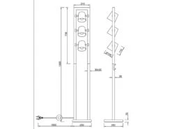 Trio Leuchten Stehleuchte BELL 3-flammig Silber Antik & Gold Mit Holz Im Industrial Style -Globo Store stehleuchte bell 3 flammig silber antik gold mit h 7