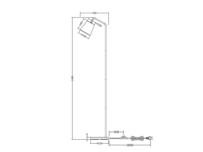 Reality Leuchten Stehleuchte BUDDY Spot Schwenkbar, Aus Metall & Stoffschirm In Weiß, Höhe 148cm 8 Reality Leuchten Stehleuchte BUDDY Spot Schwenkbar, Aus Metall & Stoffschirm In Weiß, Höhe 148cm – Bild 8