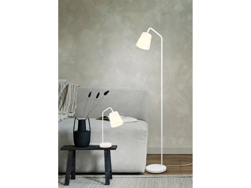 Reality Leuchten Stehleuchte BUDDY Spot Schwenkbar, Aus Metall & Stoffschirm In Weiß, Höhe 148cm 9 Reality Leuchten Stehleuchte BUDDY Spot Schwenkbar, Aus Metall & Stoffschirm In Weiß, Höhe 148cm – Bild 9
