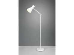 Reality Leuchten Stehleuchte ENZO Mit Gelenk & Fußschalter In Weiß - Höhe 150cm -Globo Store stehleuchte enzo mit gelenk fussschalter in weiss 1 2