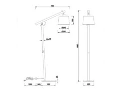 Trio Leuchten Stehleuchte HARRIS Mit Holz Metallschirm Schwarz / Gold, Höhe 156cm -Globo Store stehleuchte harris mit holz metallschirm schwarz g 8