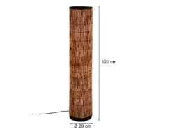 MeineWunschleuchte Stehleuchte SARA Mit Lampenschirm Aus Rattan In Bambusoptik, Höhe 120cm -Globo Store stehleuchte sara mit lampenschirm aus rattan in ba 3