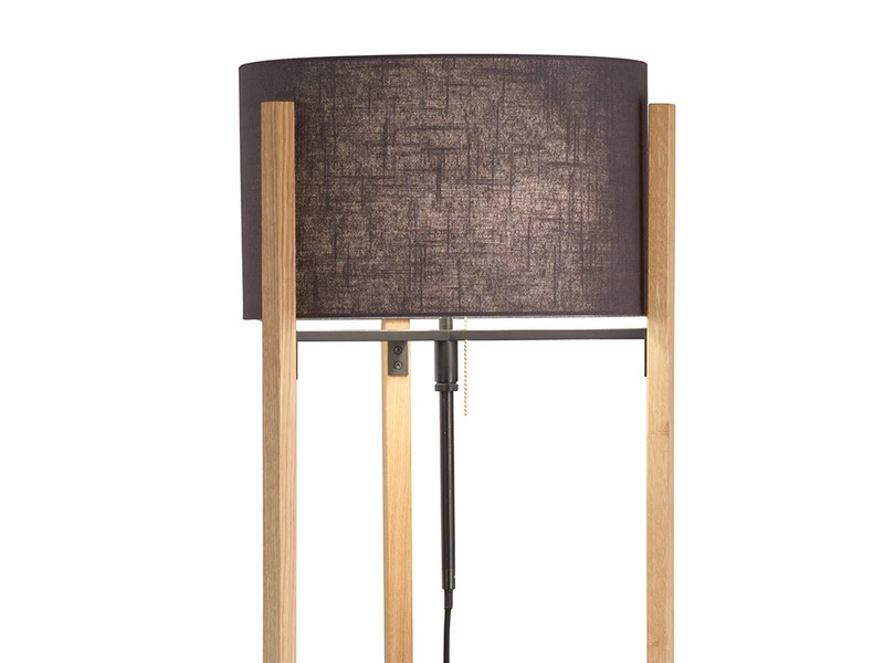 Fischer & Honsel Stehleuchte SHINE WOOD Mit Dreibein Holzfuß & Leinenschirm Grau, Höhe 152-160cm 5 Fischer & Honsel Stehleuchte SHINE WOOD Mit Dreibein Holzfuß & Leinenschirm Grau, Höhe 152-160cm – Bild 5