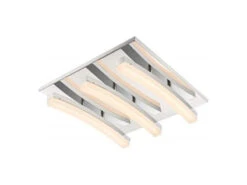 Wofi Stylische, 3-flammige LED-Deckenleuchte In Chrom, Dimmbar, 32x32 Cm, COLMAR