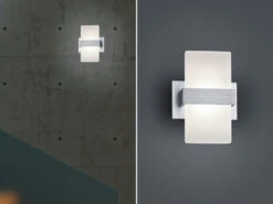 Trio Leuchten Stylische LED Wandleuchte PLATON Mit Schalter, Aluminium Gebürstet, Höhe 18cm