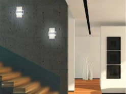 Trio Leuchten Stylische LED Wandleuchte PLATON Mit Schalter, Aluminium Gebürstet, Höhe 18cm -Globo Store stylische led wandleuchte platon mit schalter alum 4