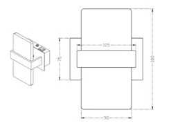 Trio Leuchten Stylische LED Wandleuchte PLATON Mit Schalter, Aluminium Gebürstet, Höhe 18cm -Globo Store stylische led wandleuchte platon mit schalter alum 5