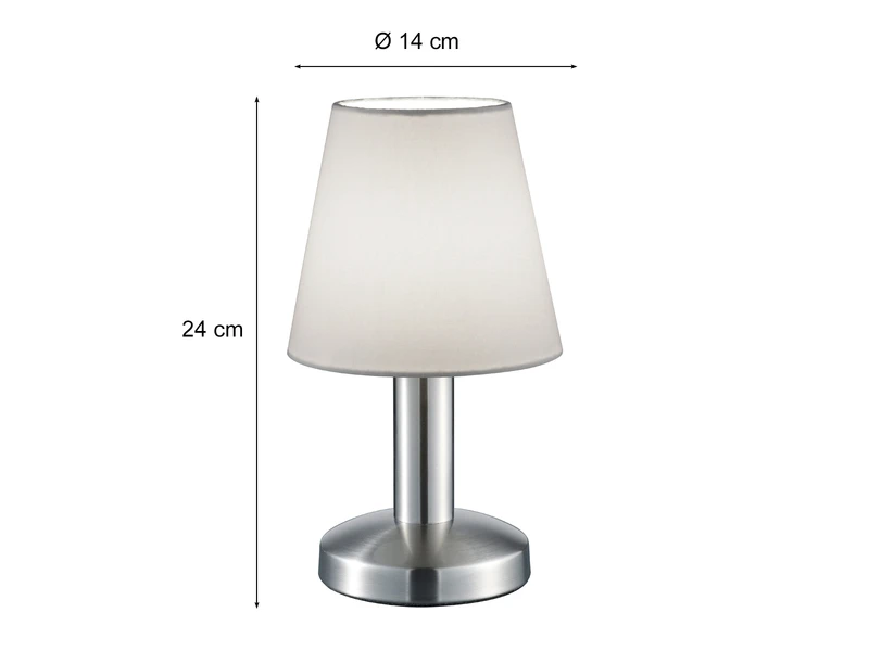 Trio Leuchten Tischlampe MATS II Stoff Lampenschirm Weiß Mit Touchfunktion EIN/AUS 24 Cm 4 Trio Leuchten Tischlampe MATS II Stoff Lampenschirm Weiß Mit Touchfunktion EIN/AUS 24 Cm – Bild 4
