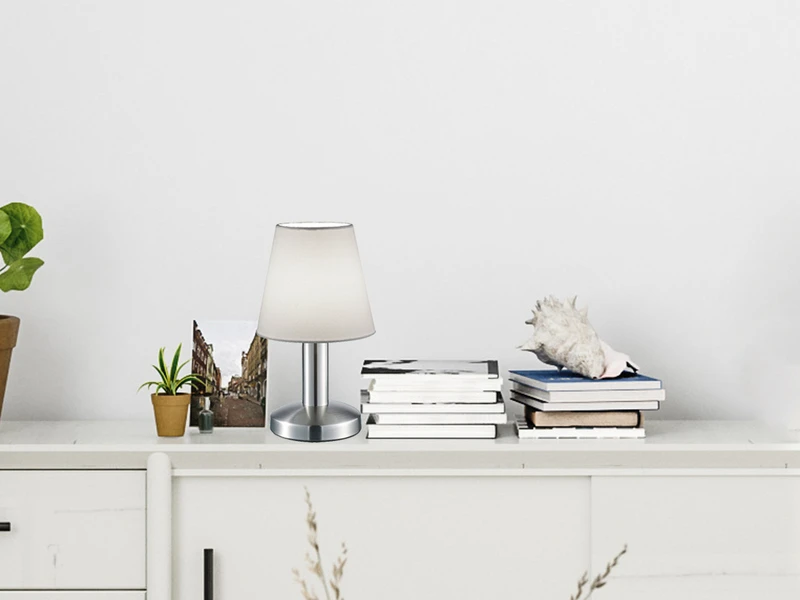 Trio Leuchten Tischlampe MATS II Stoff Lampenschirm Weiß Mit Touchfunktion EIN/AUS 24 Cm 5 Trio Leuchten Tischlampe MATS II Stoff Lampenschirm Weiß Mit Touchfunktion EIN/AUS 24 Cm – Bild 5