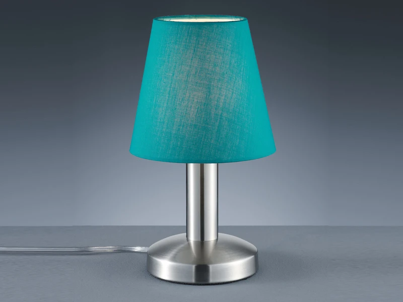 MeineWunschleuchte Tischlampe Stoff Lampenschirm Türkis Mit Touchfunktion LED Dimmbar 24 Cm 3 MeineWunschleuchte Tischlampe Stoff Lampenschirm Türkis Mit Touchfunktion LED Dimmbar 24 Cm – Bild 3