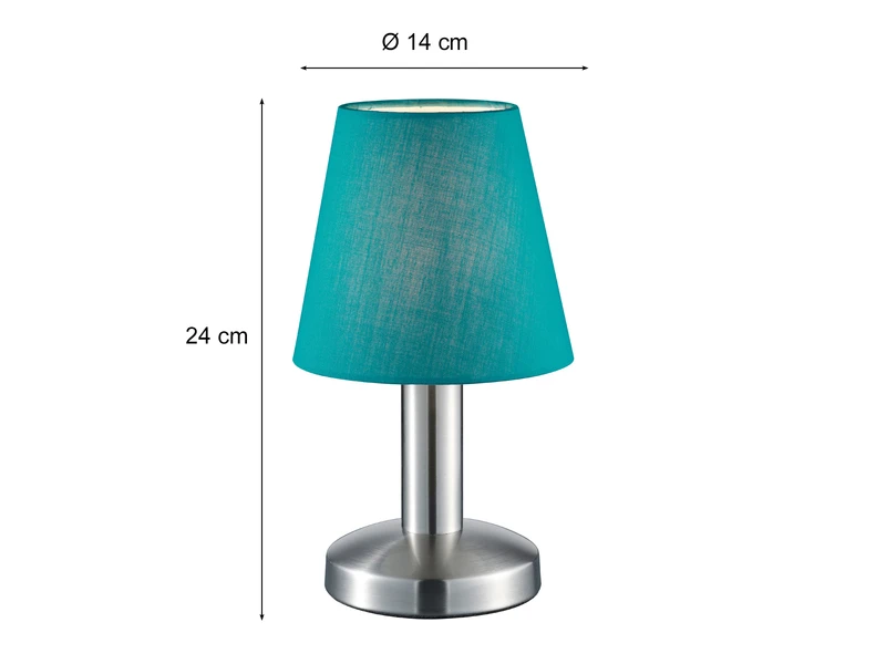 MeineWunschleuchte Tischlampe Stoff Lampenschirm Türkis Mit Touchfunktion LED Dimmbar 24 Cm 4 MeineWunschleuchte Tischlampe Stoff Lampenschirm Türkis Mit Touchfunktion LED Dimmbar 24 Cm – Bild 4