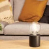 Vellight Tischlampen Sockel Beton Schwarz Ø 9cm Mit E27 Fassung - OHNE Leuchtmittel