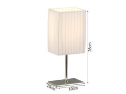 Globo Tischleuchte BAILEY Silber Chrom Mit Plissee Stoffschirm Weiß, Höhe 26cm 9 Globo Tischleuchte BAILEY Silber Chrom Mit Plissee Stoffschirm Weiß, Höhe 26cm -Globo Store tischleuchte bailey silber chrom mit plissee stoff 2