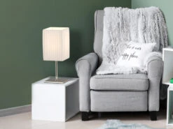 Globo Tischleuchte BAILEY Silber Chrom Mit Plissee Stoffschirm Weiß, Höhe 26cm 10 Globo Tischleuchte BAILEY Silber Chrom Mit Plissee Stoffschirm Weiß, Höhe 26cm -Globo Store tischleuchte bailey silber chrom mit plissee stoff 3