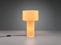 Trio Leuchten Tischleuchte BALE Korpus Und Lampenschirm Stoff Illuminate Gelb, Höhe 40cm -Globo Store tischleuchte bale korpus und lampenschirm stoff il 4