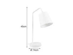 Reality Leuchten Tischleuchte BUDDY Spot Schwenkbar, Aus Metall & Stoffschirm In Weiß, Höhe 45cm -Globo Store tischleuchte buddy spot schwenkbar aus metall stof 3