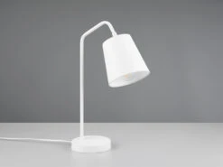 Reality Leuchten Tischleuchte BUDDY Spot Schwenkbar, Aus Metall & Stoffschirm In Weiß, Höhe 45cm -Globo Store tischleuchte buddy spot schwenkbar aus metall stof 4