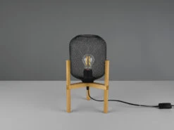 Reality Leuchten Tischleuchte CALIMERO Metall Gitterlampe Schwarz, Höhe 37cm Ø22cm -Globo Store tischleuchte calimero metall gitterlampe schwarz h 3