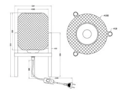 Reality Leuchten Tischleuchte CALIMERO Metall Gitterlampe Schwarz, Höhe 37cm Ø22cm -Globo Store tischleuchte calimero metall gitterlampe schwarz h 6