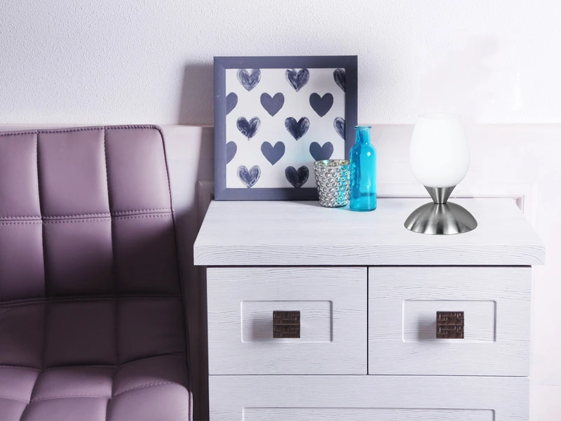 Reality Leuchten Tischleuchte CUP II, Glasschirm Weiß Sockel Silber - Touchfunktion, Ø12cm 5 Reality Leuchten Tischleuchte CUP II, Glasschirm Weiß Sockel Silber - Touchfunktion, Ø12cm – Bild 5