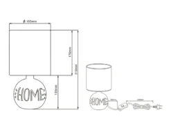 Reality Leuchten Tischleuchte ESNA Keramik-Sockel Mit Dem Schriftzug HOME Stoffschirm In Braun 10 Reality Leuchten Tischleuchte ESNA Keramik-Sockel Mit Dem Schriftzug HOME Stoffschirm In Braun -Globo Store tischleuchte esna keramik sockel mit dem schriftzu 4
