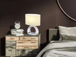 Reality Leuchten Tischleuchte GIZEH 1 Flammig Keramik Silberfarbig Stoffschirm Weiß Höhe 34cm 7 Reality Leuchten Tischleuchte GIZEH 1 Flammig Keramik Silberfarbig Stoffschirm Weiß Höhe 34cm -Globo Store tischleuchte gizeh 1 flammig keramik silberfarbig 1 2